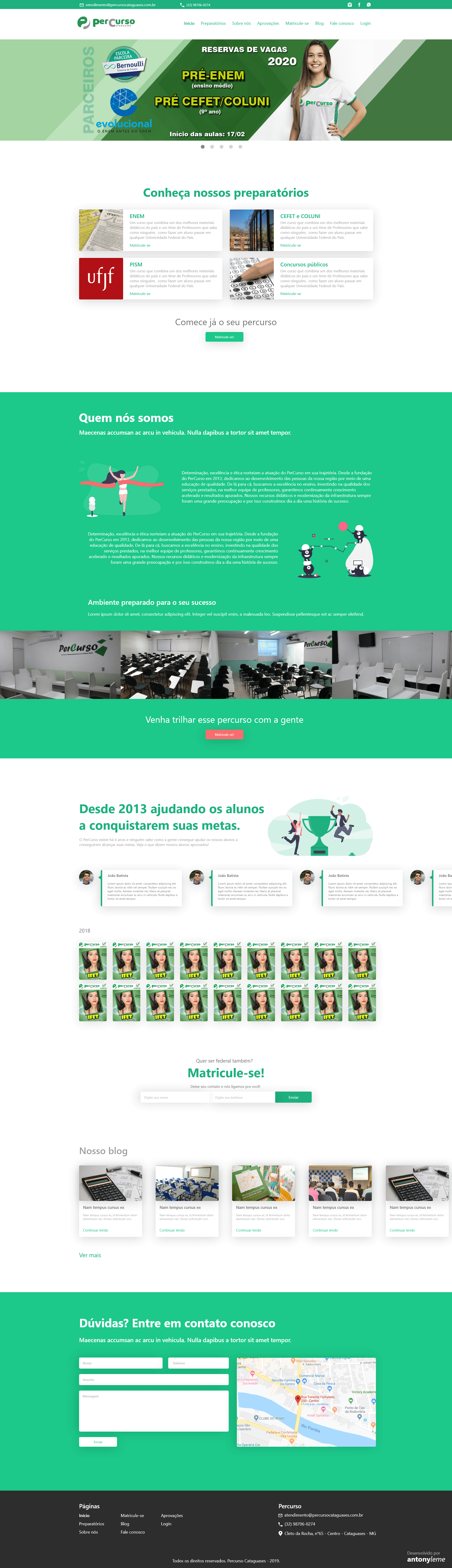 Página principal do Percurso.